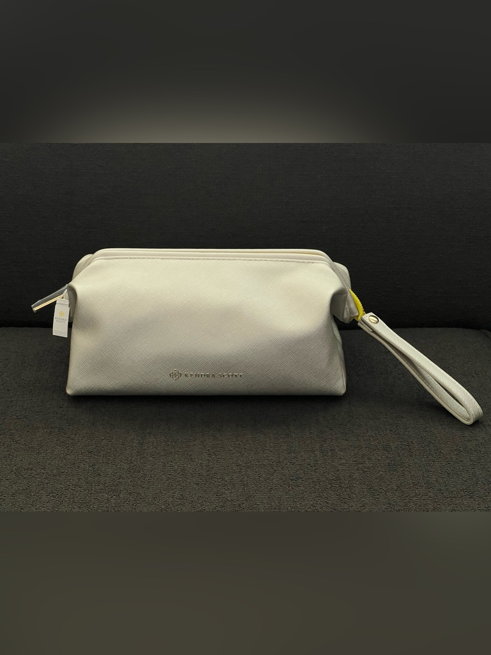 Kendra Scott Metallic Silver Yellow Gold Cosmetic Bag NWT